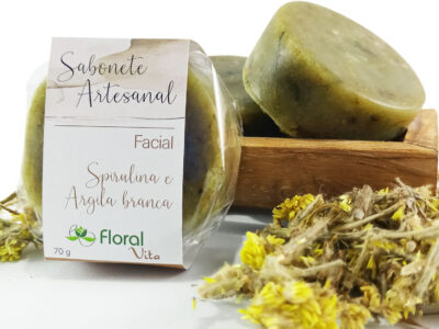 Sabonete Facial Argila Branca e Spirulina - 70gr